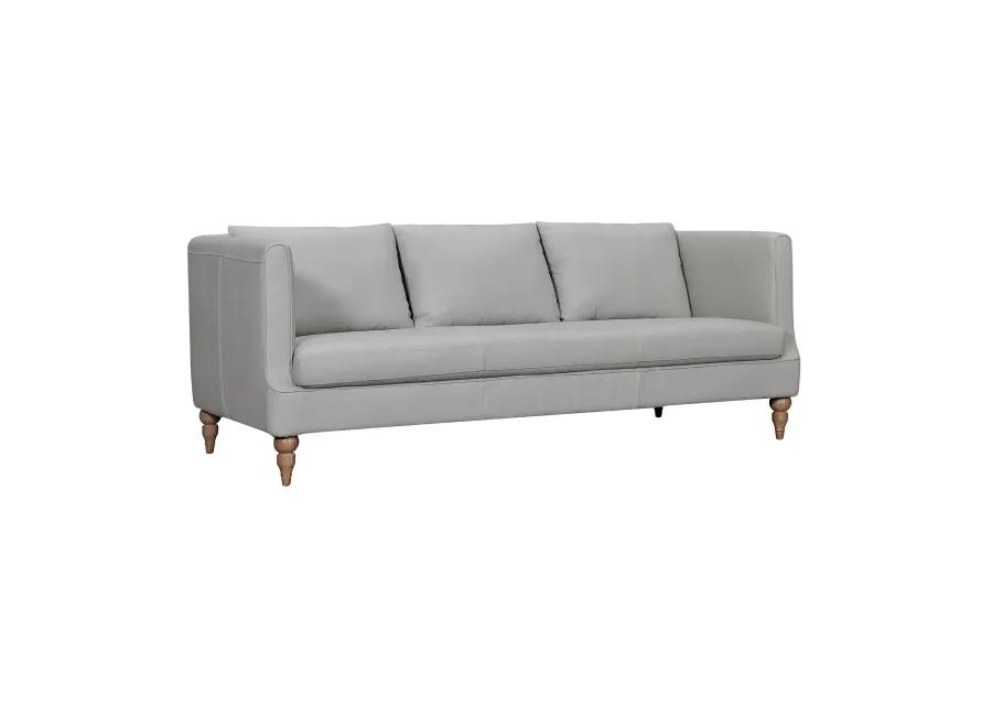 Vincenza 85" Dove Gray Leather Sofa