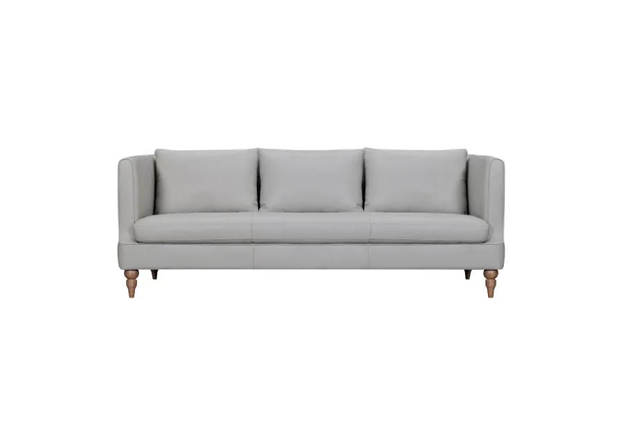 Vincenza 85" Dove Gray Leather Sofa