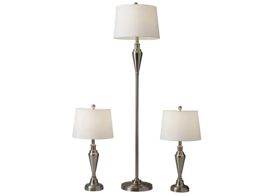 Glendale 3 Piece Floor and Table Lamp Set