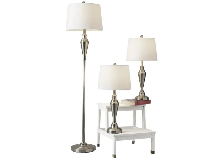 Glendale 3 Piece Floor and Table Lamp Set