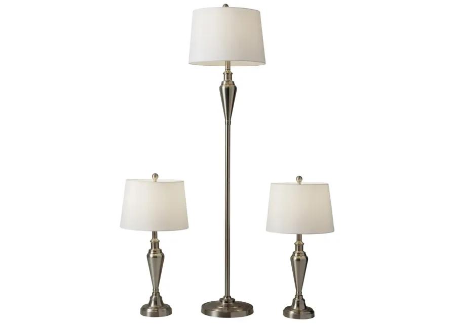 Glendale 3 Piece Floor and Table Lamp Set