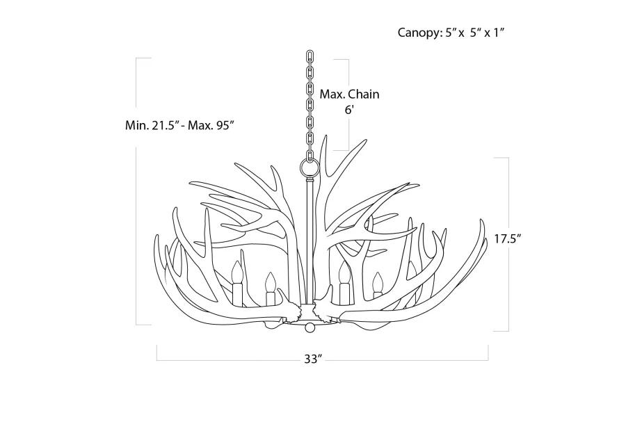 Antler Chandelier (White)