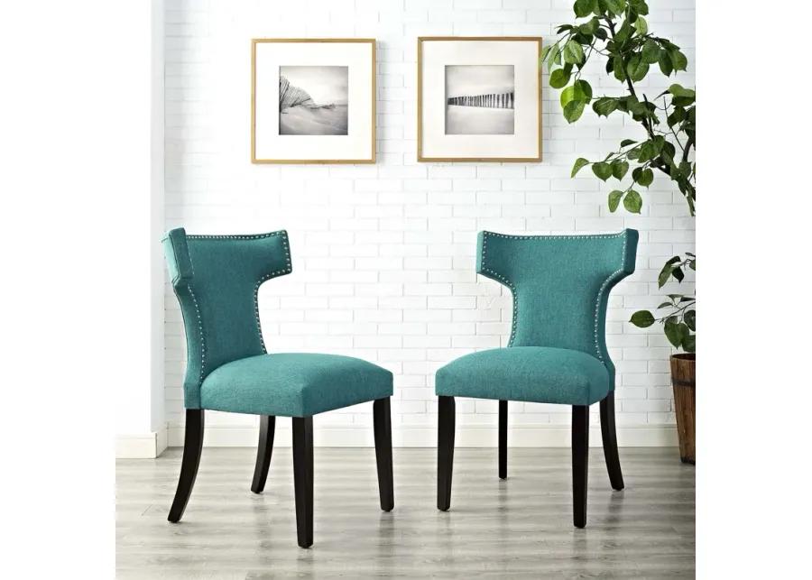 Curve Dining Side Chair Fabric Set of 2