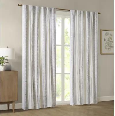 Poly Printed Curtain Panel with Tufted Stripe and Lining