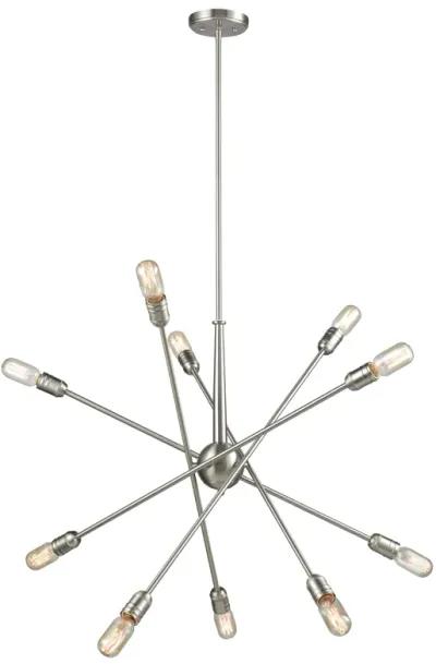 Delphine 33" Wide 10-Light Chandelier - Satin Nickel