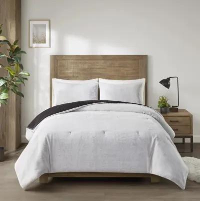 Madison Park Sawyer Ivory Faux Fur to Mink Down Alternative Comforter Set