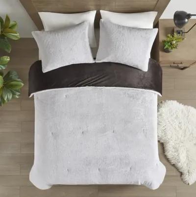 Madison Park Sawyer Ivory Faux Fur to Mink Down Alternative Comforter Set