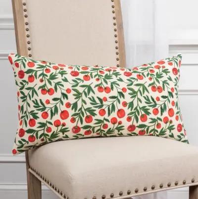 Botanical With Fruit Ivory  Pillow