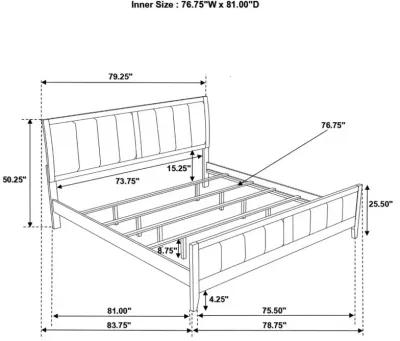 Carlton Bedroom Set with Upholstered Headboard Cappuccino