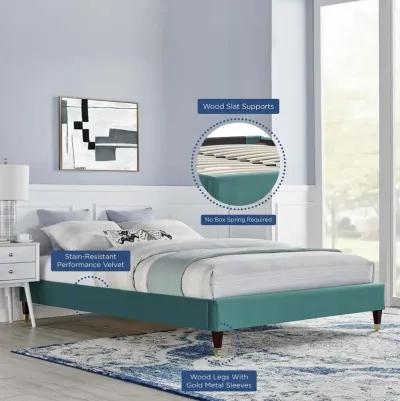 Harlow Full Performance Velvet Platform Bed Frame