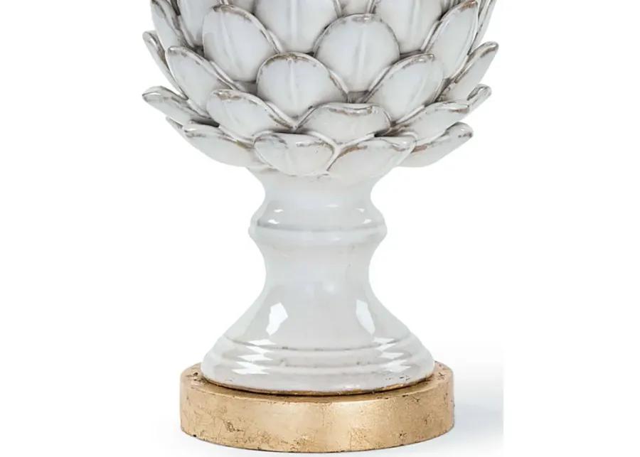 Leafy Artichoke Ceramic Table Lamp (Off White)