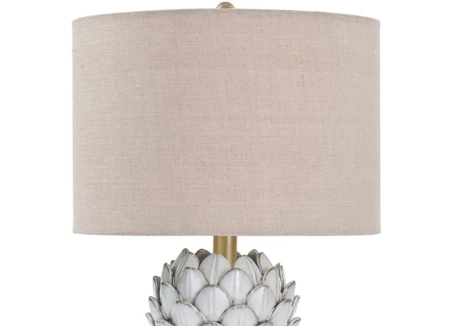 Leafy Artichoke Ceramic Table Lamp (Off White)