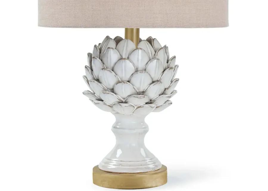 Leafy Artichoke Ceramic Table Lamp (Off White)