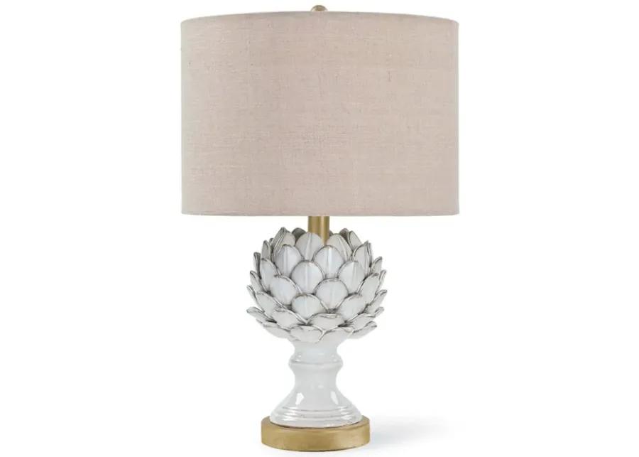 Leafy Artichoke Ceramic Table Lamp (Off White)