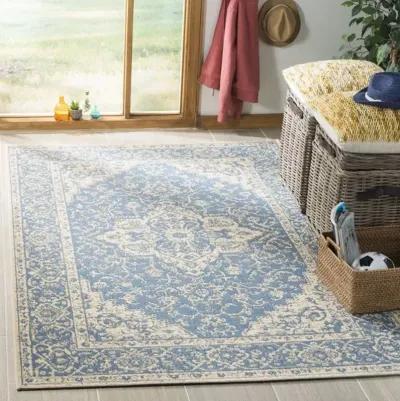 LINDEN 137 Collection LND137M-4 Blue / Creme 4' X 6'