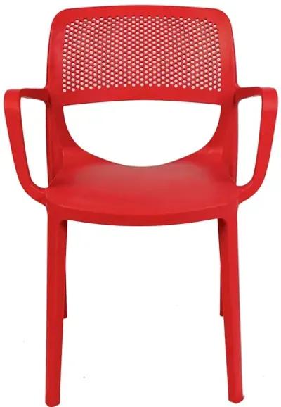 Mila Set of 4 Stackable Armchair-Red