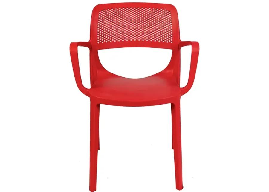 Mila Set of 4 Stackable Armchair-Red