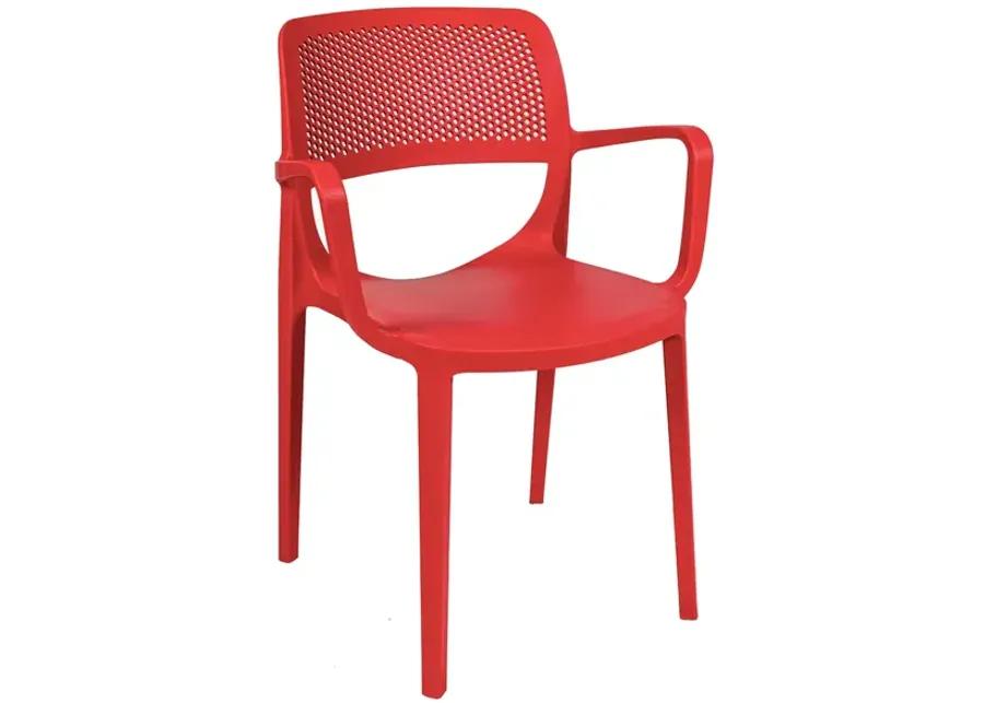 Mila Set of 4 Stackable Armchair-Red