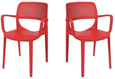 Mila Set of 4 Stackable Armchair-Red