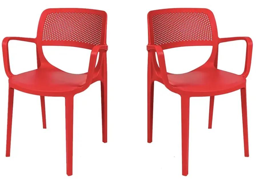 Mila Set of 4 Stackable Armchair-Red