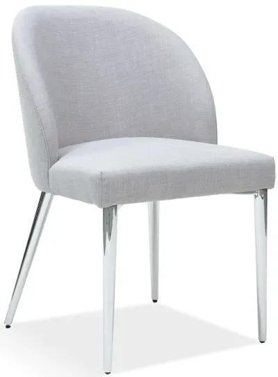 Marilyn Upholstered Dining Chair in Shadow and Polished Stainless Steel