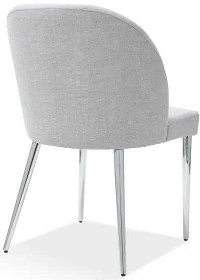 Marilyn Upholstered Dining Chair in Shadow and Polished Stainless Steel