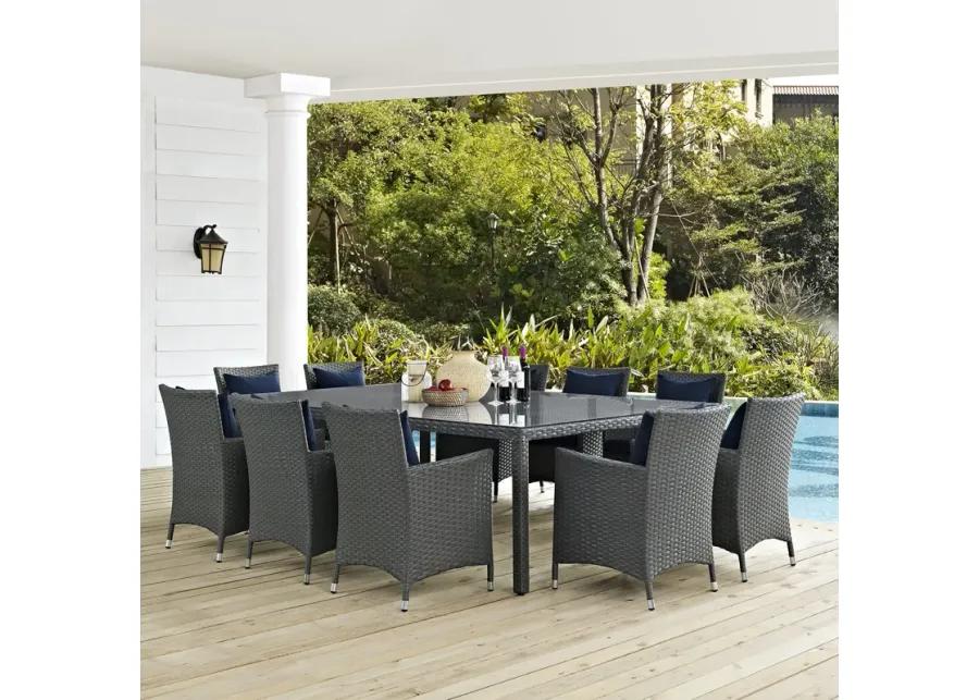 Sojourn 11 Piece Outdoor Patio Sunbrella® Dining Set