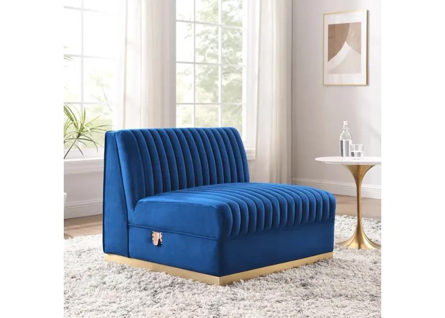 Sanguine Channel Tufted Performance Velvet Modular Sectional Armless Chair