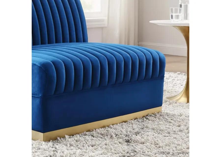 Sanguine Channel Tufted Performance Velvet Modular Sectional Armless Chair