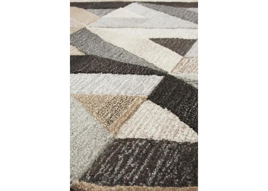 Suffolk Gray/Natural Geometric Wool 9'x12' Rectangle Rug