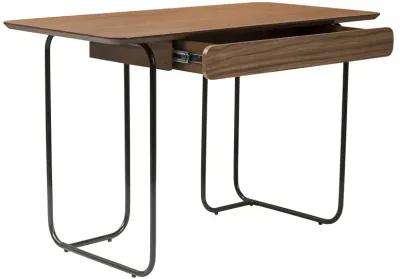 Halle Desk in American Walnut and Black Steel Legs