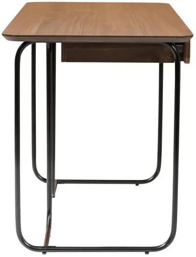 Halle Desk in American Walnut and Black Steel Legs