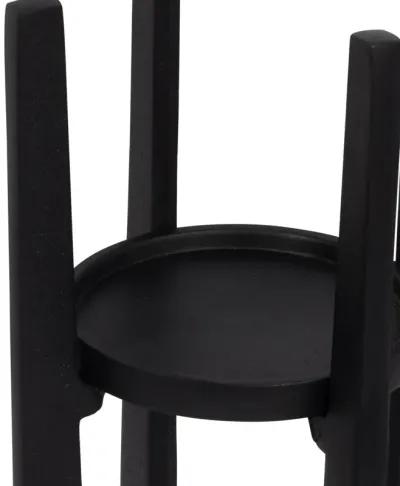 Metal, 16" Pillar Candle Holder, Black