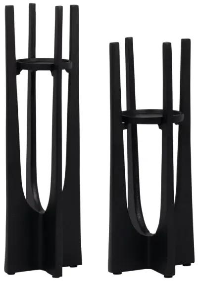 Metal, 16" Pillar Candle Holder, Black