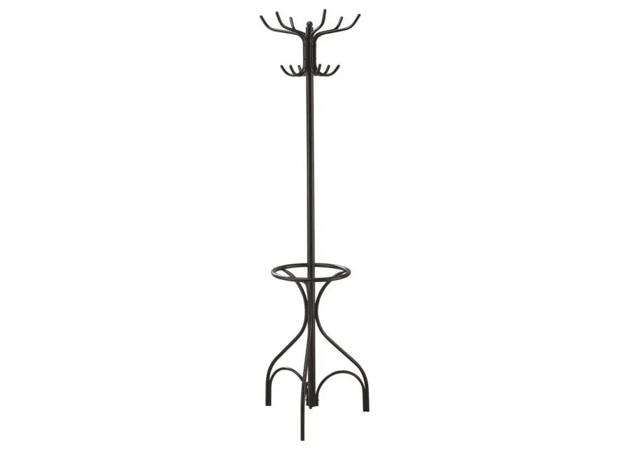 Kiefer Coat Rack with 12 Hooks Black