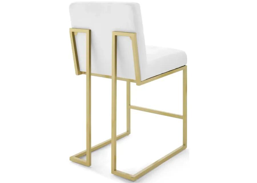 Privy Gold Stainless Steel Upholstered Fabric Counter Stool Set of 2