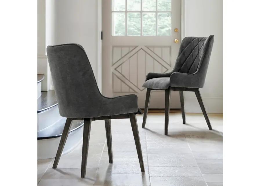 Alana Charcoal Upholstered Dining Chair - Set of 2