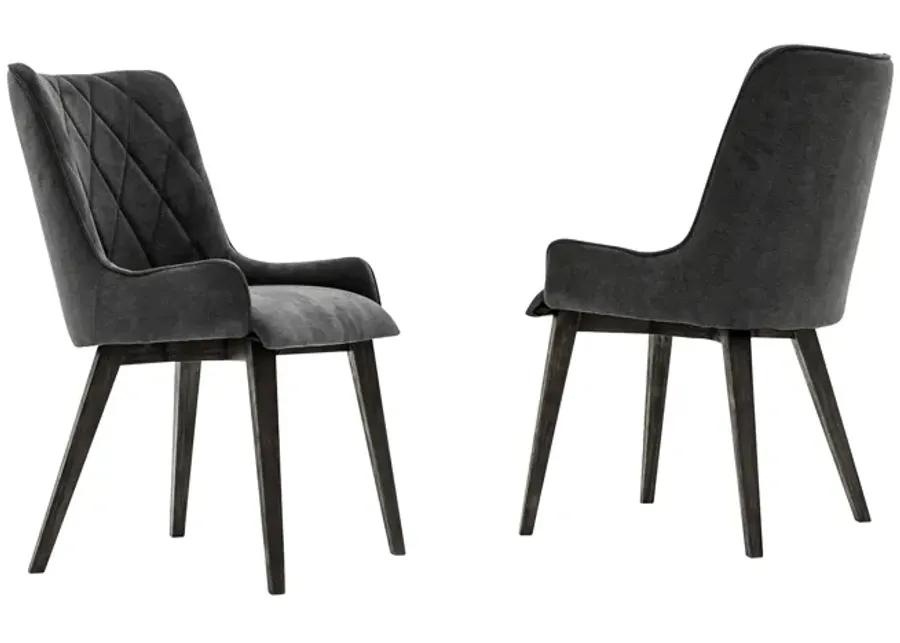 Alana Charcoal Upholstered Dining Chair - Set of 2