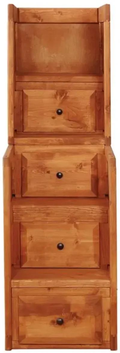 Wrangle Hill 4-drawer Stairway Chest Amber Wash