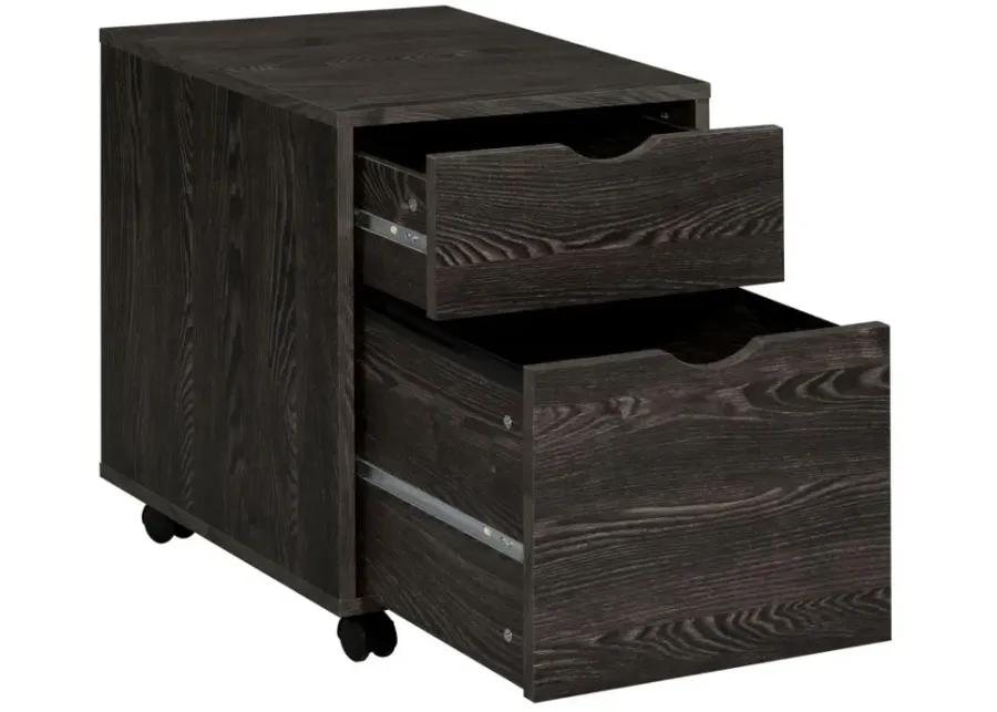 Noorvik 2-drawer Mobile File Cabinet Dark Oak