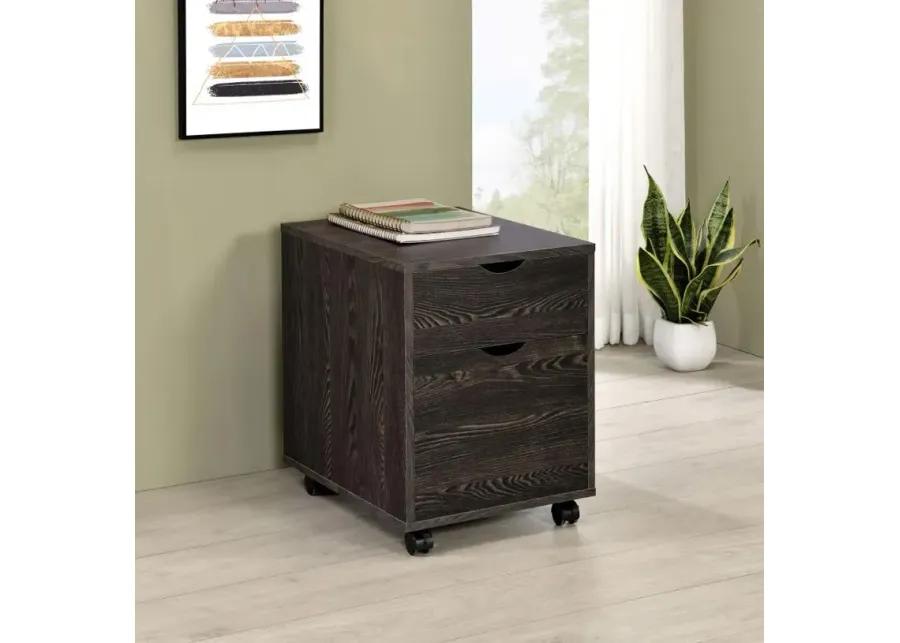 Noorvik 2-drawer Mobile File Cabinet Dark Oak