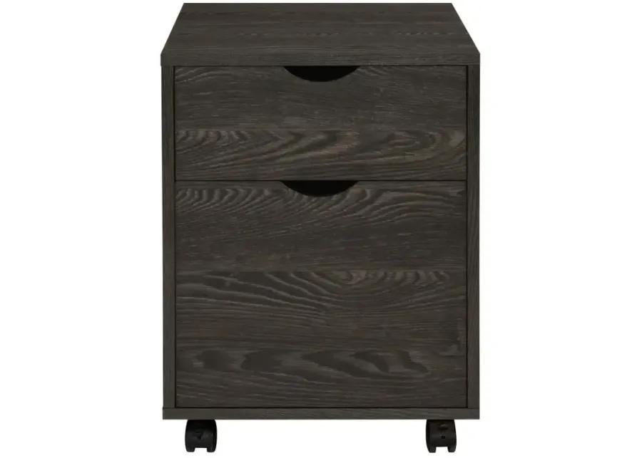 Noorvik 2-drawer Mobile File Cabinet Dark Oak