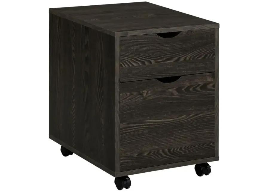 Noorvik 2-drawer Mobile File Cabinet Dark Oak