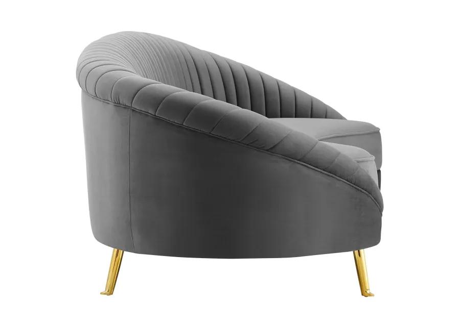 Camber Channel Tufted Performance Velvet Sofa