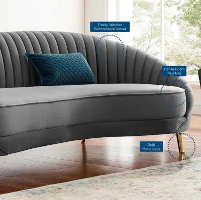 Camber Channel Tufted Performance Velvet Sofa