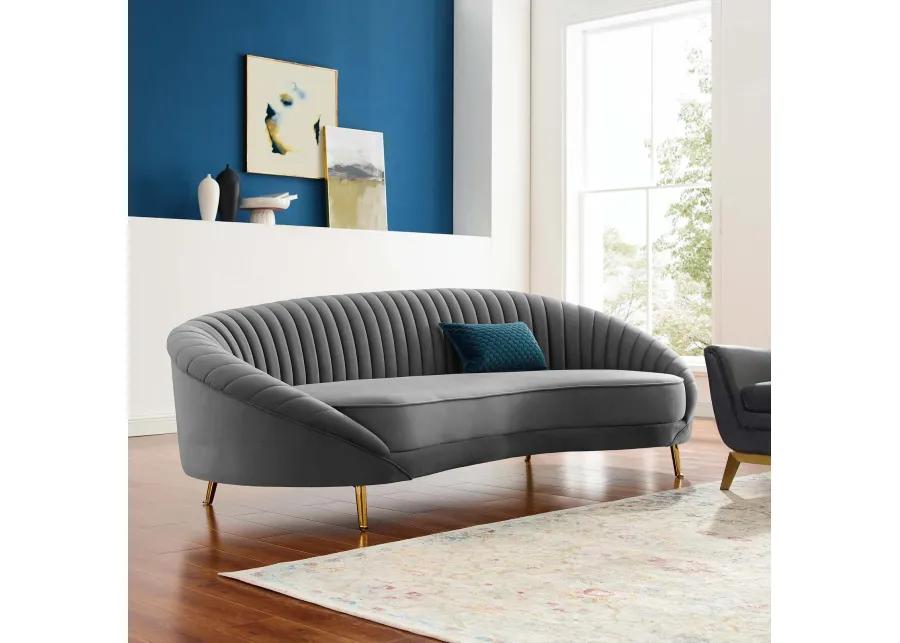 Camber Channel Tufted Performance Velvet Sofa