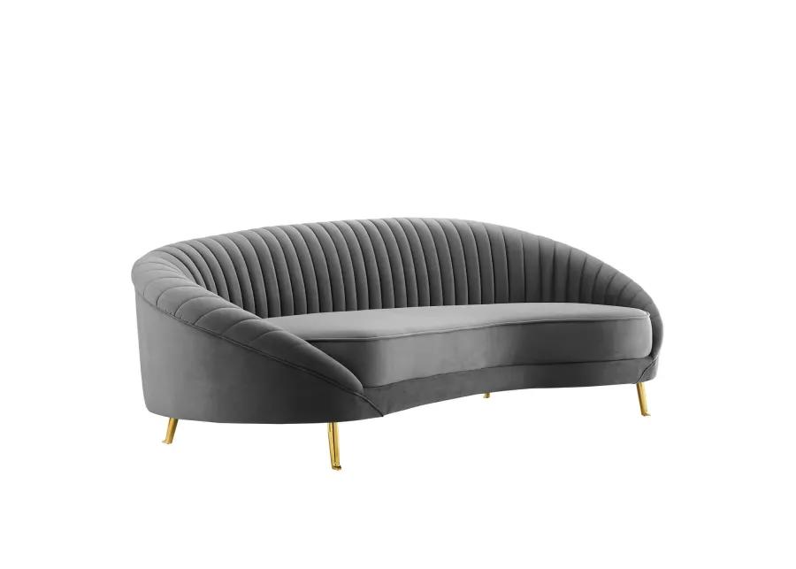 Camber Channel Tufted Performance Velvet Sofa