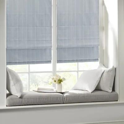 Madison Park Galen Blue Basketweave Room Darkening Cordless Roman Shade