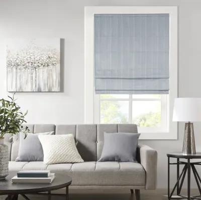 Madison Park Galen Blue Basketweave Room Darkening Cordless Roman Shade