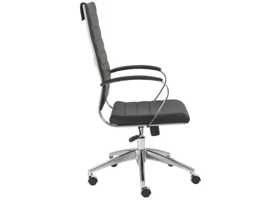 Axel High Back Office Chair in Black with Aluminum Base